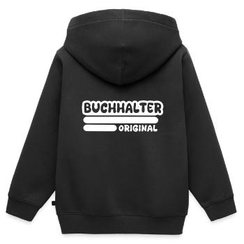Buchhalter - Kinder Premium Organic Zip Hoodie - Schwarz - Hinten - AI Model Kid Male (0cm)