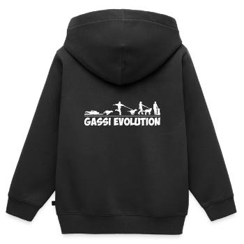 Hund Gassi - Kinder Premium Organic Zip Hoodie - Schwarz - Hinten - AI Model Kid Male (0cm)