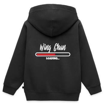 Chargement Wing Chun - Sweat Premium à capuche zippé enfant bio - noir - Dos - AI Model Kid Male (0cm)