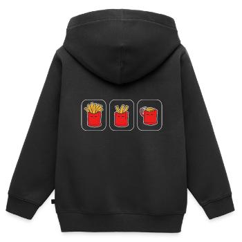 Verlust braten Künstler Geschenk - Kinder Premium Organic Zip Hoodie - Schwarz - Hinten - AI Model Kid Male (0cm)