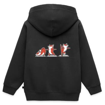 Fox Yoga Professeur de Yoga Poison - Sweat Premium à capuche zippé enfant bio - noir - Dos - AI Model Kid Male (0cm)