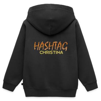 Hashtag Social Media CHRISTINA Christina - Kinder Premium Organic Zip Hoodie - Schwarz - Hinten - AI Model Kid Male (0cm)