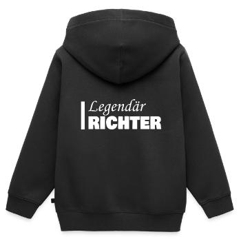 Richter - Kinder Premium Organic Zip Hoodie - Schwarz - Hinten - AI Model Kid Male (0cm)