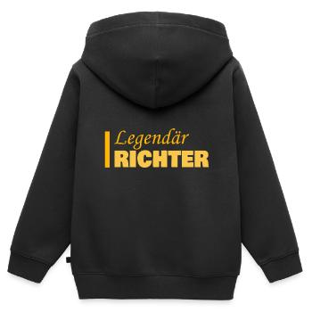 Beruf Richter - Kinder Premium Organic Zip Hoodie - Schwarz - Hinten - AI Model Kid Male (0cm)