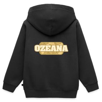 Ozeana als Gesundheit - Kinder Premium Organic Zip Hoodie - Schwarz - Hinten - AI Model Kid Male (0cm)