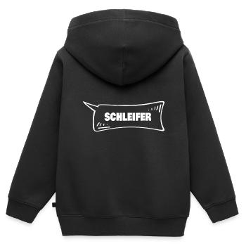Broyeur de bulles - Sweat Premium à capuche zippé enfant bio - noir - Dos - AI Model Kid Male (0cm)