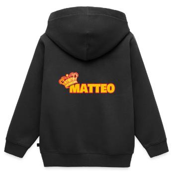 Crown for Matteo - Kids Premium Organic Zip-up Hoodie - black - Back - AI Model Kid Male (0cm)