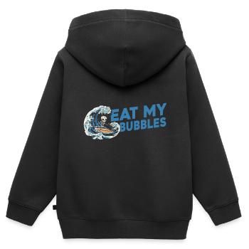 Surf Surfer Surfer - Sweat Premium à capuche zippé enfant bio - noir - Dos - AI Model Kid Male (0cm)