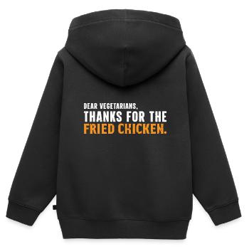 Foodaholic Fast Food Brathähnchen Lifestyle Gesche - Kinder Premium Organic Zip Hoodie - Schwarz - Hinten - AI Model Kid Male (0cm)