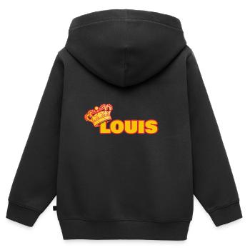 Crown for Louis - Kids Premium Organic Zip-up Hoodie - black - Back - AI Model Kid Male (0cm)