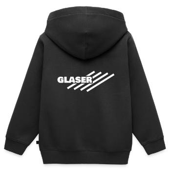Glaser als Arbeitsplatz - Kinder Premium Organic Zip Hoodie - Schwarz - Hinten - AI Model Kid Male (0cm)