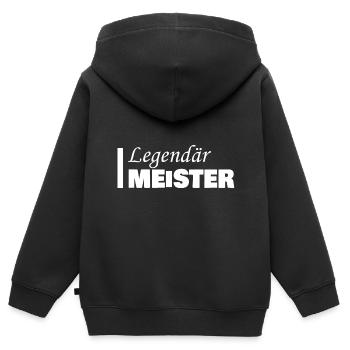 Métier Maître - Sweat Premium à capuche zippé enfant bio - noir - Dos - AI Model Kid Male (0cm)