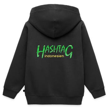 indonesien - Kinder Premium Organic Zip Hoodie - Schwarz - Hinten - AI Model Kid Male (0cm)