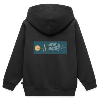 Petanque Petanque Geschenke für einen Petanque - Kinder Premium Organic Zip Hoodie - Schwarz - Hinten - AI Model Kid Male (0cm)