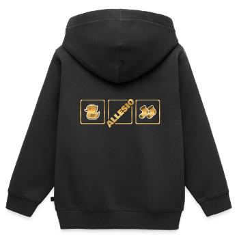 Enfant Allesio - Sweat Premium à capuche zippé enfant bio - noir - Dos - AI Model Kid Male (0cm)