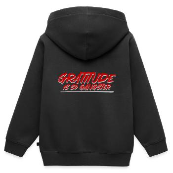 Gratitude Is So Gangster 2 - Kids Premium Organic Zip-up Hoodie - black - Back - AI Model Kid Male (0cm)