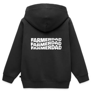Landwirt - Kinder Premium Organic Zip Hoodie - Schwarz - Hinten - AI Model Kid Male (0cm)