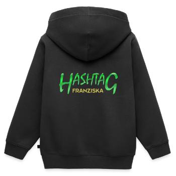 Natalie - Sweat Premium à capuche zippé enfant bio - noir - Dos - AI Model Kid Male (0cm)