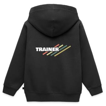 Workplace Trainer - Kids Premium Organic Zip-up Hoodie - black - Back - AI Model Kid Male (0cm)
