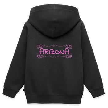 Arizona - Kinder Premium Organic Zip Hoodie - Schwarz - Hinten - AI Model Kid Male (0cm)