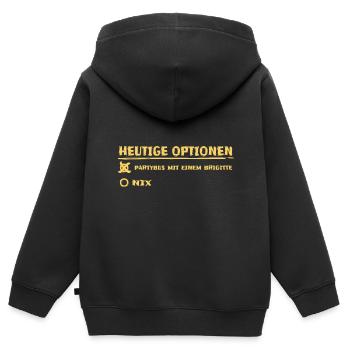 Brigitte - Kinder Premium Organic Zip Hoodie - Schwarz - Hinten - AI Model Kid Male (0cm)