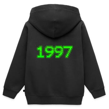 Witzig 1997 - Sweat Premium à capuche zippé enfant bio - noir - Dos - AI Model Kid Male (0cm)