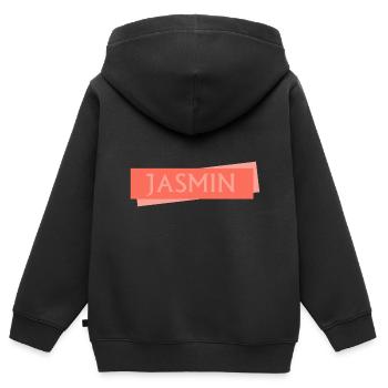 Schild Jasmin - Kinder Premium Organic Zip Hoodie - Schwarz - Hinten - AI Model Kid Male (0cm)