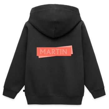 First name Martin - Kids Premium Organic Zip-up Hoodie - black - Back - AI Model Kid Male (0cm)