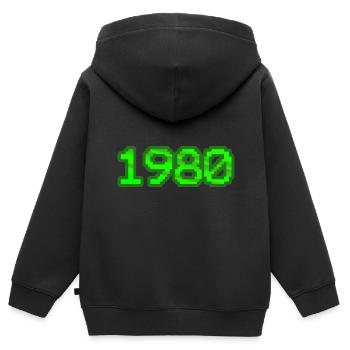 Computer 1980 - Kinder Premium Organic Zip Hoodie - Schwarz - Hinten - AI Model Kid Male (0cm)