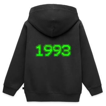 Nerd 1993 - Kinder Premium Organic Zip Hoodie - Schwarz - Hinten - AI Model Kid Male (0cm)
