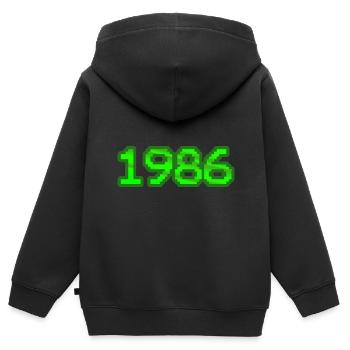 Nerd 1986 - Kinder Premium Organic Zip Hoodie - Schwarz - Hinten - AI Model Kid Male (0cm)