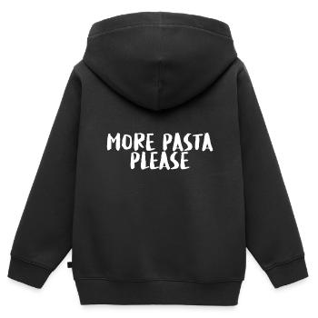 More Pasta Please 3 - Kinder Premium Organic Zip Hoodie - Schwarz - Hinten - AI Model Kid Male (0cm)