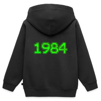 Computer 1984 - Kinder Premium Organic Zip Hoodie - Schwarz - Hinten - AI Model Kid Male (0cm)