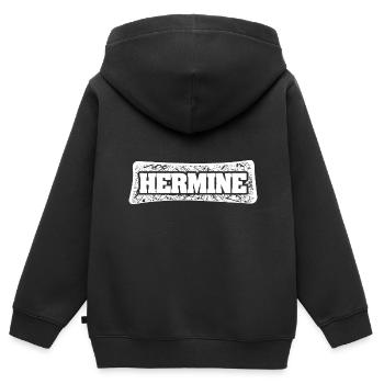 Vorname Hermine - Kinder Premium Organic Zip Hoodie - Schwarz - Hinten - AI Model Kid Male (0cm)