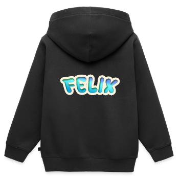 Felix als Job - Kinder Premium Organic Zip Hoodie - Schwarz - Hinten - AI Model Kid Male (0cm)