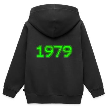 Computer 1979 - Kinder Premium Organic Zip Hoodie - Schwarz - Hinten - AI Model Kid Male (0cm)