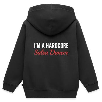 Danseurs de salsa hardcore. Personne compétitive Ge - Sweat Premium à capuche zippé enfant bio - noir - Dos - AI Model Kid Male (0cm)