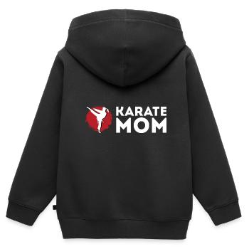 Karaté Maman Talentueuse Mère Poison - Sweat Premium à capuche zippé enfant bio - noir - Dos - AI Model Kid Male (0cm)