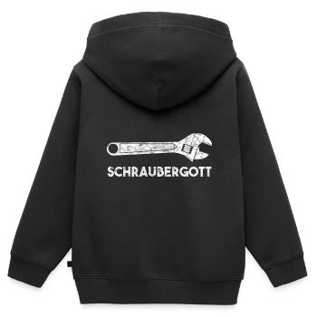 Schraubergott Mechatroniker - Kinder Premium Organic Zip Hoodie - Schwarz - Hinten - AI Model Kid Male (0cm)