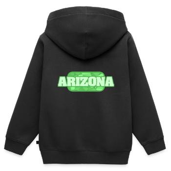 Bio Arizona - Kinder Premium Organic Zip Hoodie - Schwarz - Hinten - AI Model Kid Male (0cm)