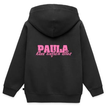 Spruch Paula - Kinder Premium Organic Zip Hoodie - Schwarz - Hinten - AI Model Kid Male (0cm)