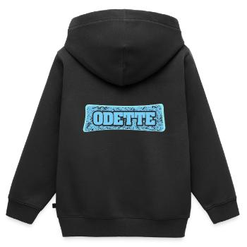 Nom : Odette - Sweat Premium à capuche zippé enfant bio - noir - Dos - AI Model Kid Male (0cm)
