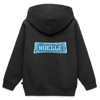 Nom : Noëlle - Sweat Premium à capuche zippé enfant bio - noir - Dos - AI Model Kid Male (0cm)