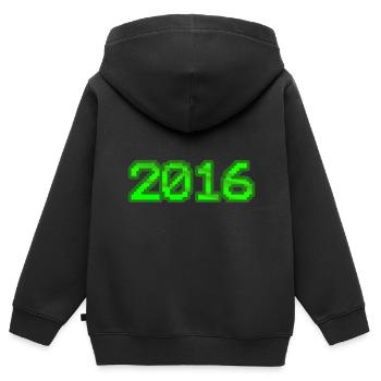 Computer 2016 - Kinder Premium Organic Zip Hoodie - Schwarz - Hinten - AI Model Kid Male (0cm)