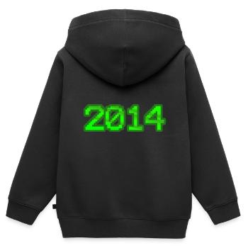 2014 2014 - Kinder Premium Organic Zip Hoodie - Schwarz - Hinten - AI Model Kid Male (0cm)