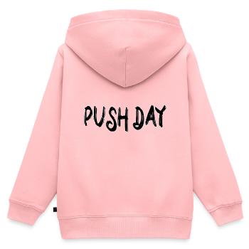Jour de poussée - Sweat Premium à capuche zippé enfant bio - rose - Dos - AI Model Kid Female (0cm)