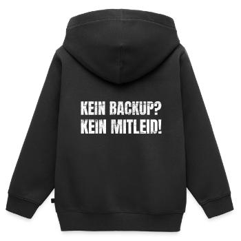 Kein Backup Kein Mitleid Informatiker IT - Kinder Premium Organic Zip Hoodie - Schwarz - Hinten - AI Model Kid Male (0cm)