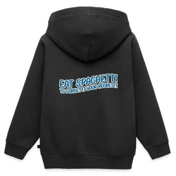 Eat Spaghetti To Forgetti Your Regretti 11 - Kinder Premium Organic Zip Hoodie - Schwarz - Hinten - AI Model Kid Male (0cm)