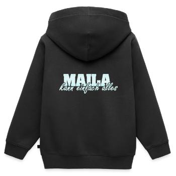 Motto für Maila Frau Spruch - Kinder Premium Organic Zip Hoodie - Schwarz - Hinten - AI Model Kid Male (0cm)