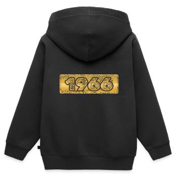 Zahl 1966 - Kinder Premium Organic Zip Hoodie - Schwarz - Hinten - AI Model Kid Male (0cm)